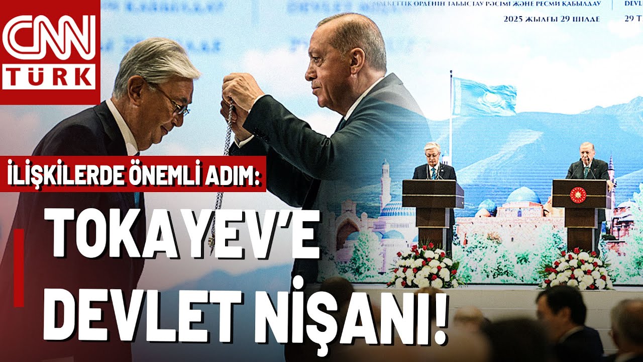 Beştepe'de Tevcih Töreni: Erdoğan'dan Kazakistan Cumhurbaşkanı Tokayev'e Devlet Nişanı!