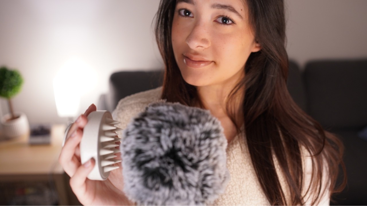 ASMR Fluffy Mic for Tingle Immunity ⚡(brush & massage)
