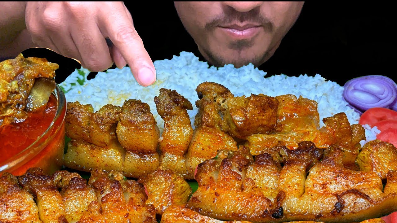 SPICY PORK BELLY MUKBANG WITH RICE AND FRESH VEGETABLES #asmr #eating #mukbang 