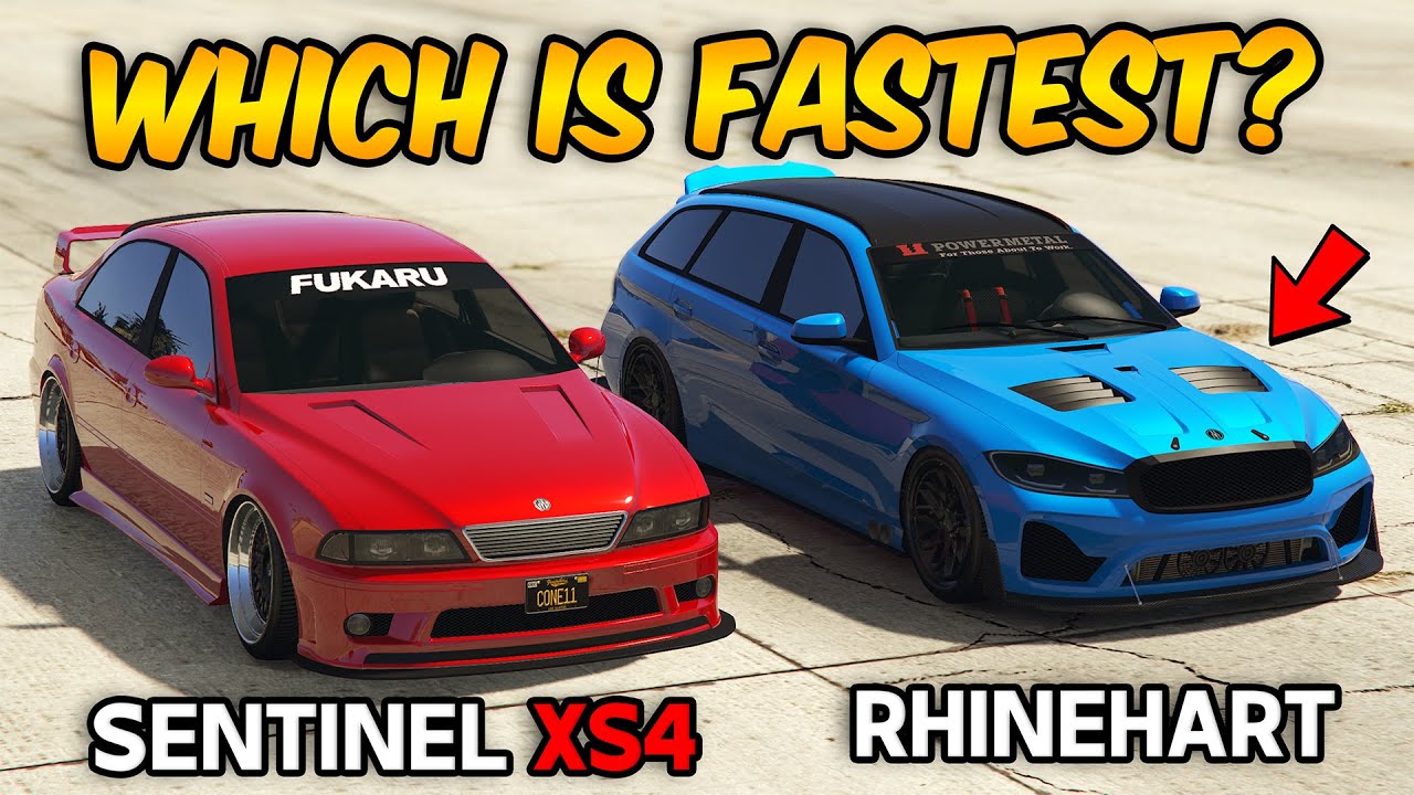 GTA 5 ONLINE - SENTINEL XS4 VS RHINEHART (WHICH IS FASTEST?)