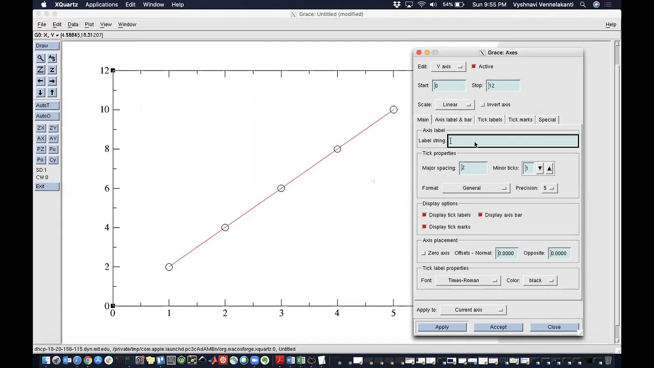Tutorial 01: How to make a line plot using Xmgrace?