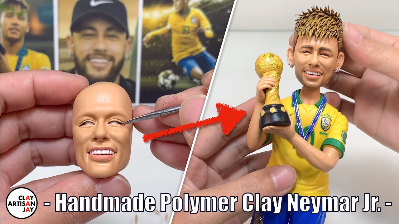 Neymar Jr. made from polymer clay, the full figure sculpturing process【Clay Artisan JAY】