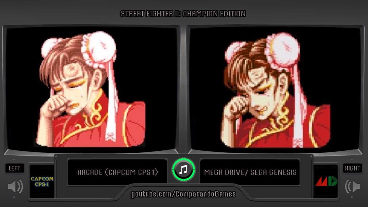 Street Fighter II (Arcade vs Sega Genesis) Continue Screens Comparison