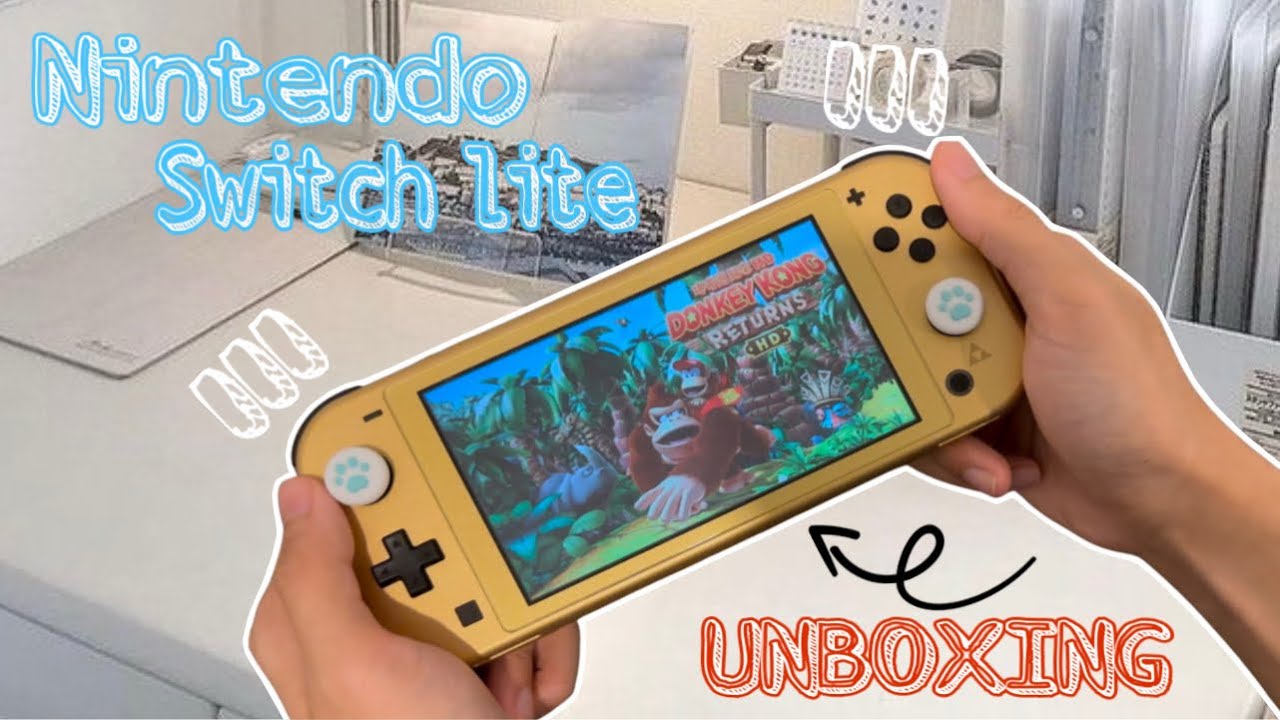 Nintendo Switch Lite Hyrule Edition Aesthetic Unboxing + Gameplay (ASMR)