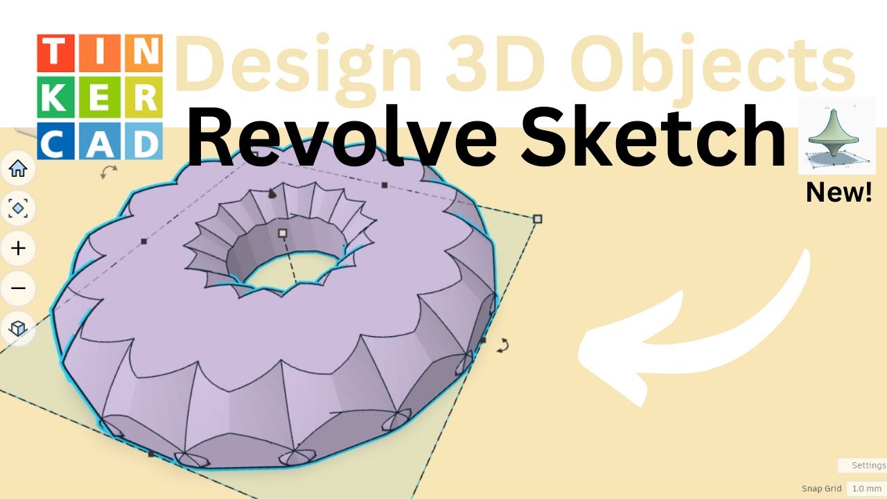 Новые инструменты Sketch Revolve, Union Group и Intersect в Tinkercad для 3D-печати.