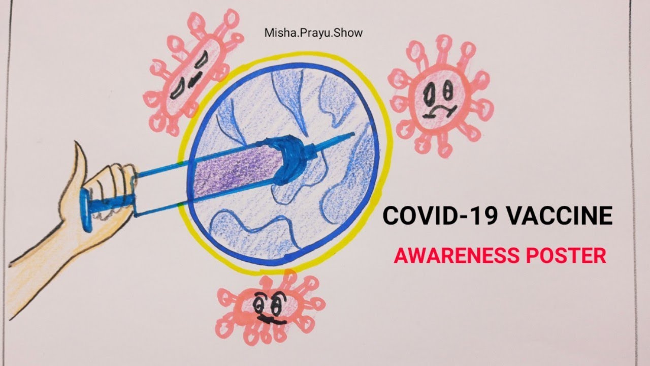 Save Earth from Corona Drawing | Take Vaccine Save Life | covid vaccine awareness poster easy