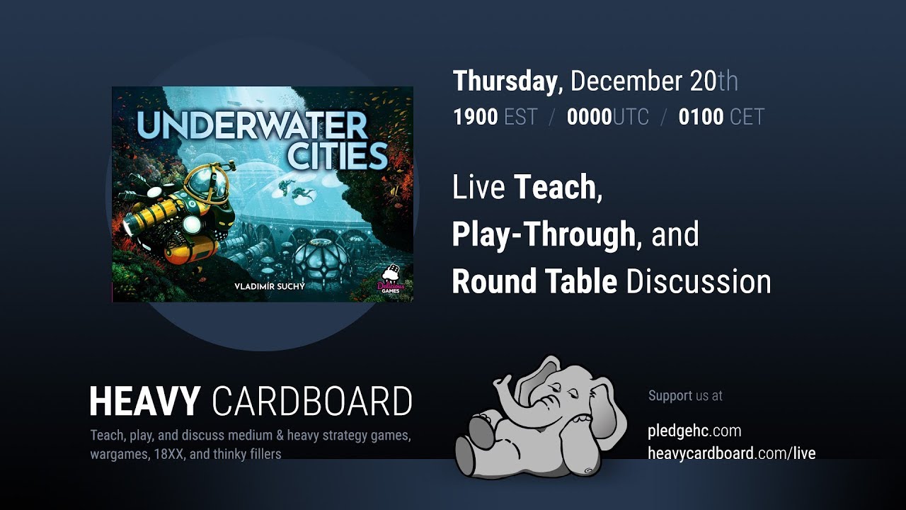 Underwater Cities 3p Play-through, Teaching, & Roundtable discussion by Heavy Cardboard
