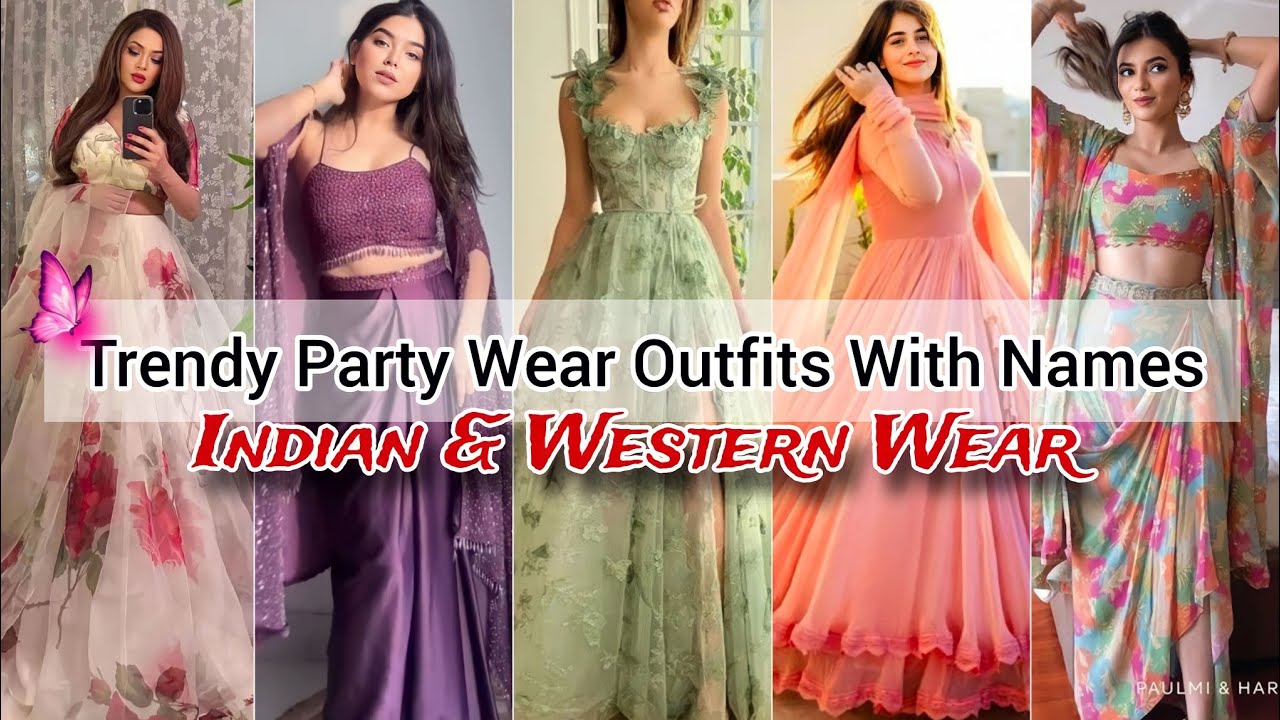 Party wear dresses for girls with name/Party wear outfit for women/Indian Western party dress design