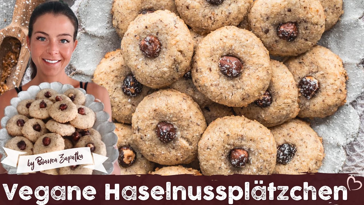 Omas Haselnusspl&auml;tzchen - Das Beste Rezept - Vegane Nusskekse schnell und einfach selbst backen ♡