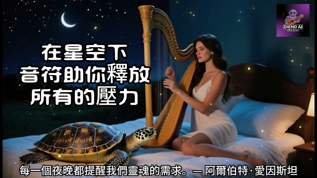 【100%無廣告放鬆音樂】愉悅睡眠音樂｜在星空下，音符助你釋放所有的壓力｜一小時豎琴音樂