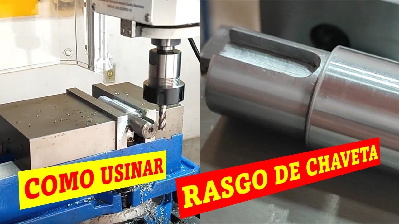 Como usinar rasgo de chaveta em eixo - fresadora Manrod mr 222         #mundodamecanicaindustrial