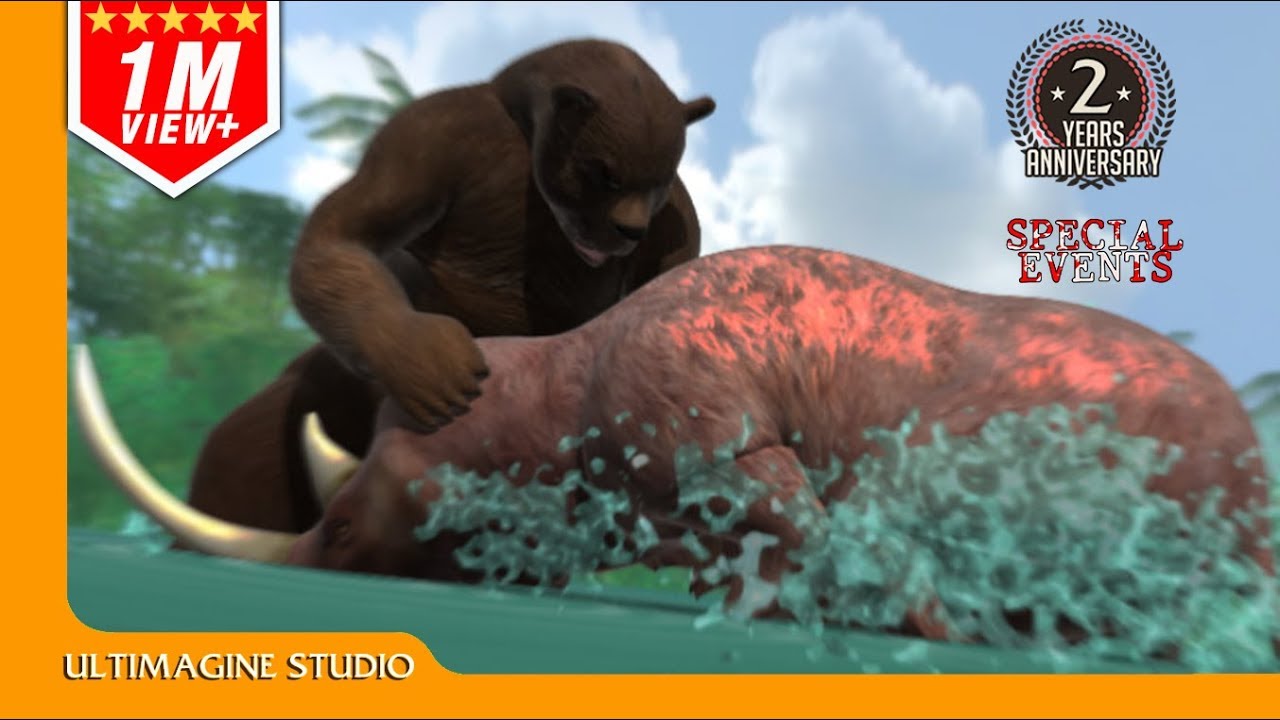 Шерстистый носорог против Arctodus simus : Специальная битва динозавров #dinosaur #dinosaurs