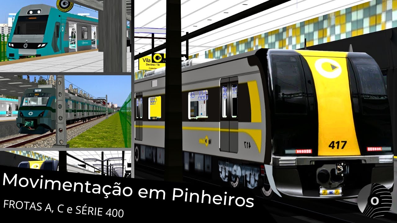 OpenBVE - MOVIMENTAÇÃO DE TRENS FROTA A, C e SÉRIE 400 em PINHEIROS! Linhas 4 Amarela e 9 Esmeralda