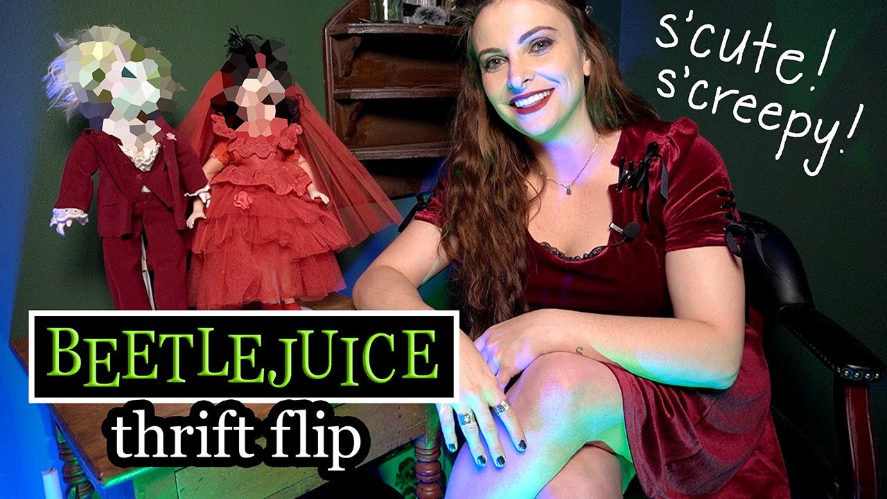 Let's Thrift Flip Porcelain Dolls into Beetlejuice and Lydia Art Dolls!