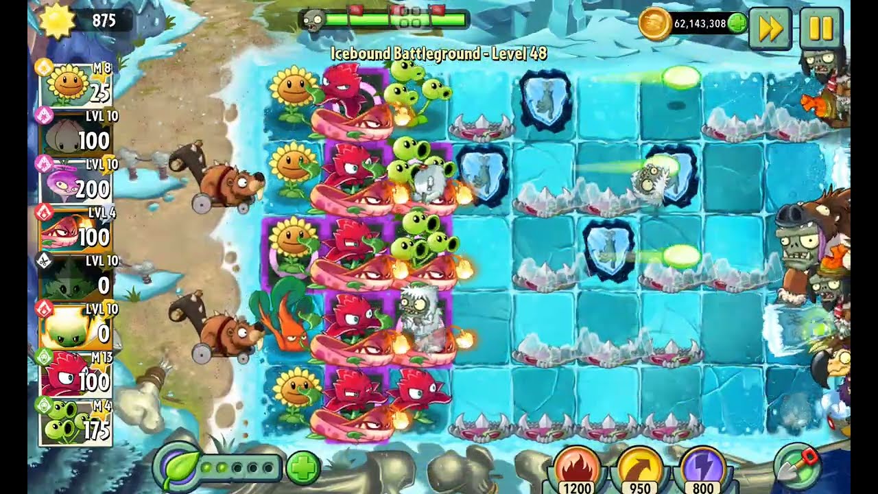 Plants Vs Zombies 2: Ледяное поле битвы | Уровни 47, 48, 49 #зомби #plantsvszombies #pvz #прыжок