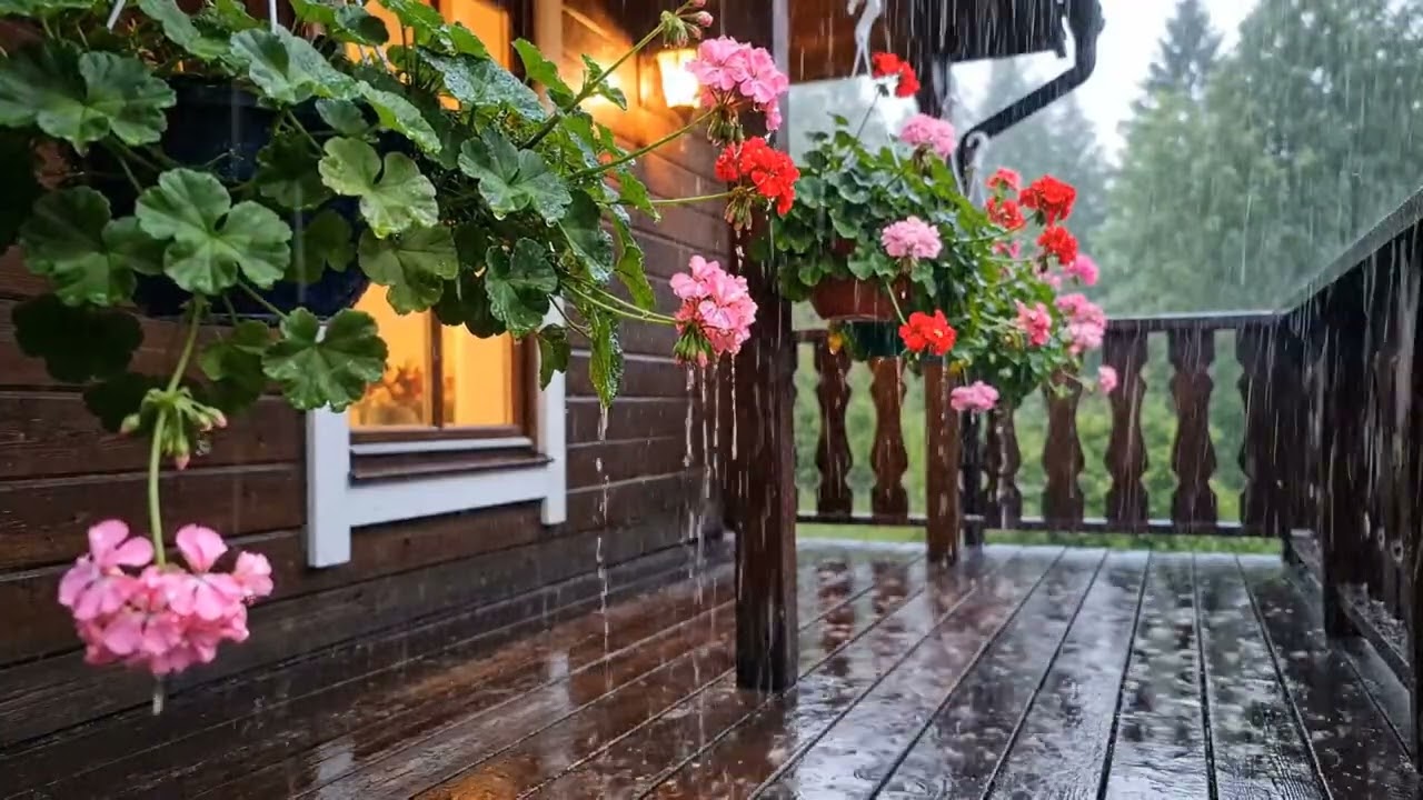 🌧 Soft Alpine Rain Sounds | Wooden Chalet Ambience for Deep Sleep, Relaxation & Study