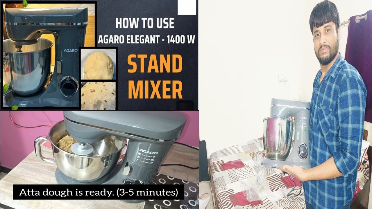 AGARO Elegant Stand Mixer- 1400W Review | Know how to use | Roti dough,Roti Making Demo