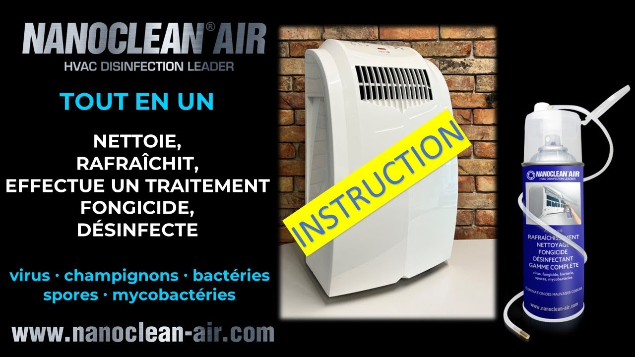 CLIMATISEUR PORTABLE - nettoie, effectue un traitement fongicide, désinfecte NANOCLEAN® AIR