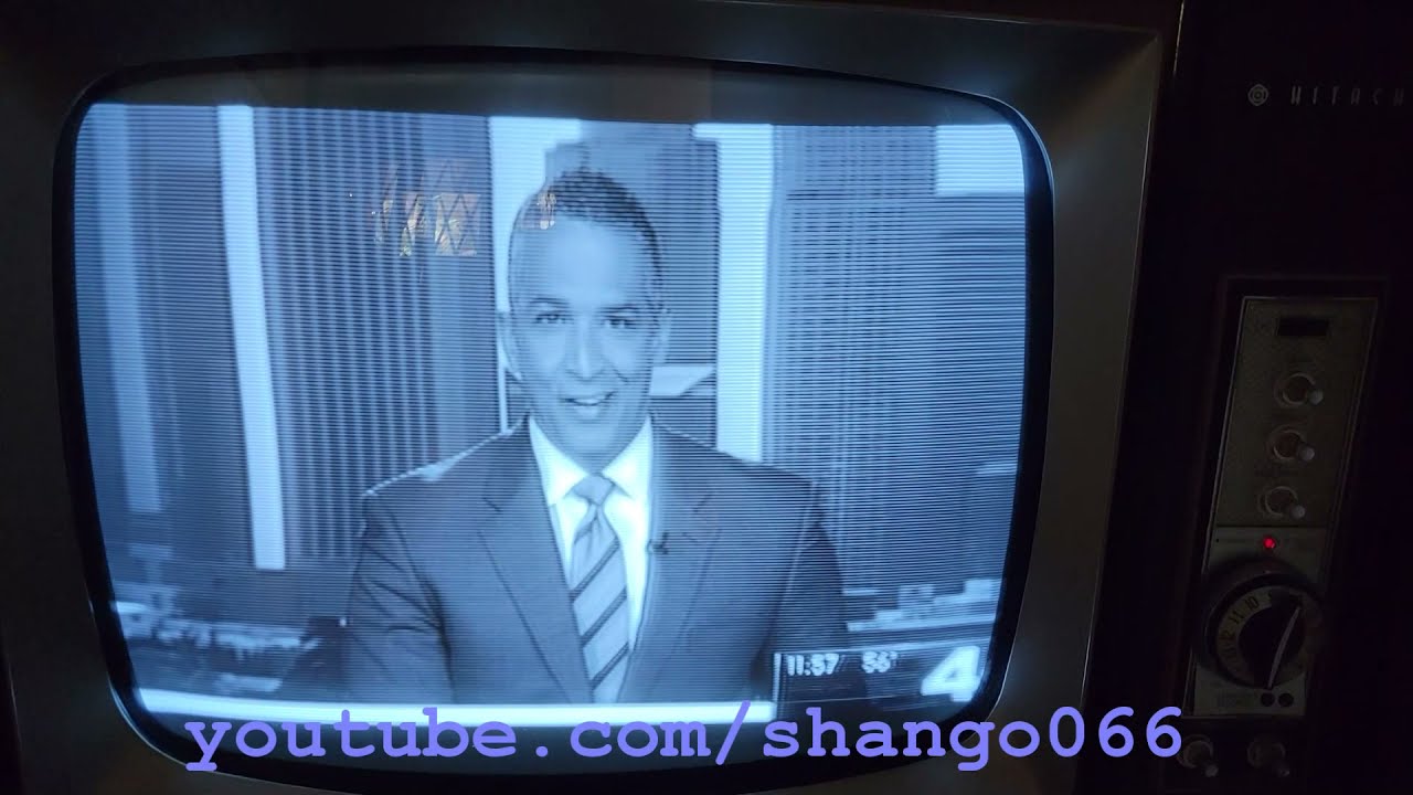 Watch A HItachi T48c Japan Market Black and White TV Grand Console Power Up