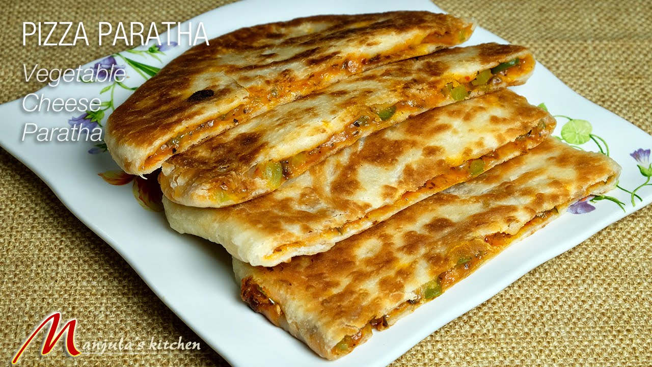 Pizza Paratha | Paratha Pizza | Vegetable Cheese Paratha Recipe by Manjula