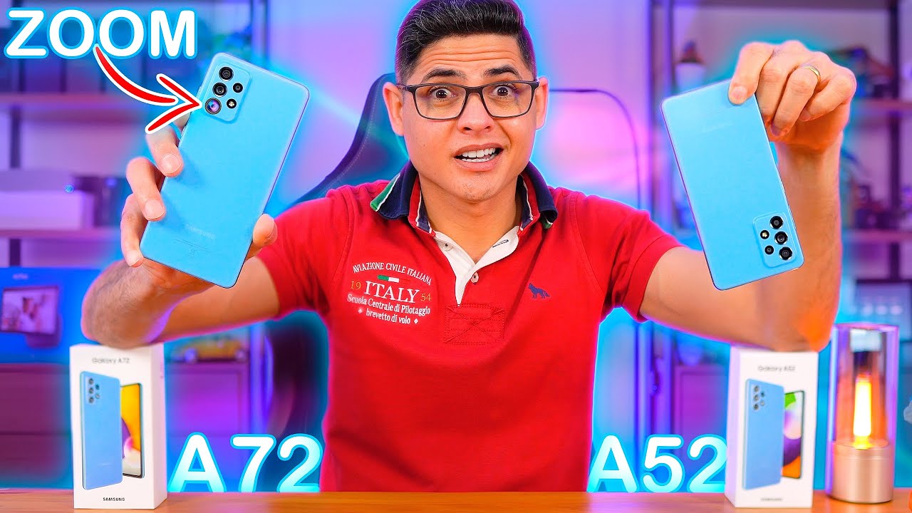 SAMSUNG Galaxy A72 vs A52 - TEM MUUUITA DIFERENÇA? Qual a MELHOR OPÇÃO pra VOCÊ? COMPARATIVO