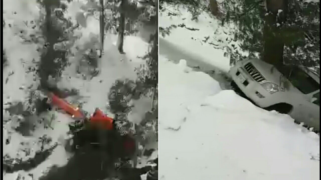 Murree car and crane accident in snow 2020