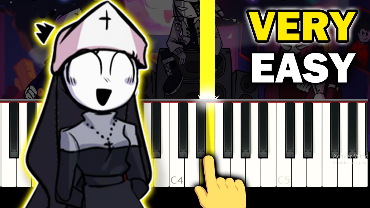 Friday Night Funkin (vs Fever) - Crucify - VERY EASY Piano tutorial