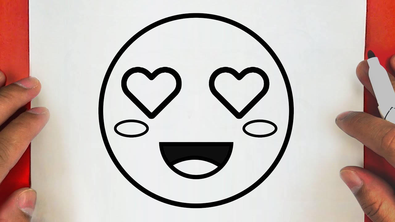 COMO DESENHAR UM EMOJI BONITO DO AMOR, PASSO A PASSO