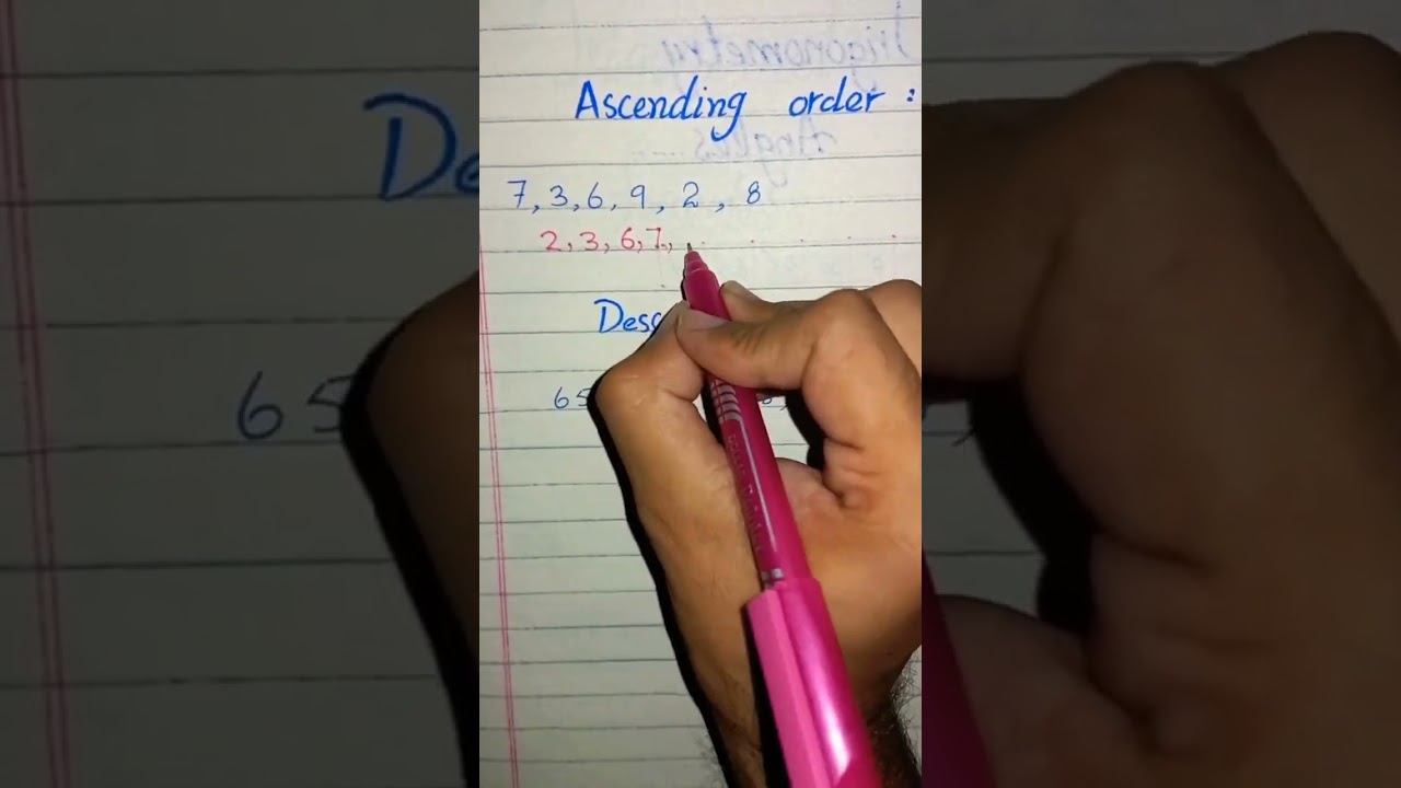 Ascending order and Descending order #foryou #mathtrick #mathematics #math #shortsfeed #shorts