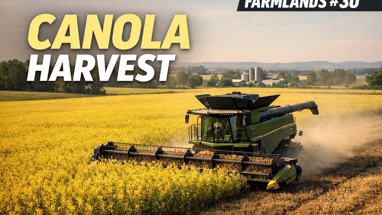 FARMING SIMULATOR 25 | Harvesting a big field of canola | Farmlands #30