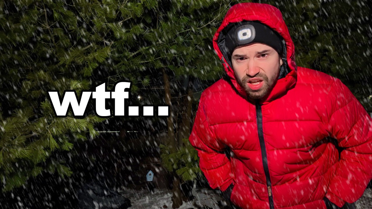 Extreme Solo Winter Camping In My Moms Backyard