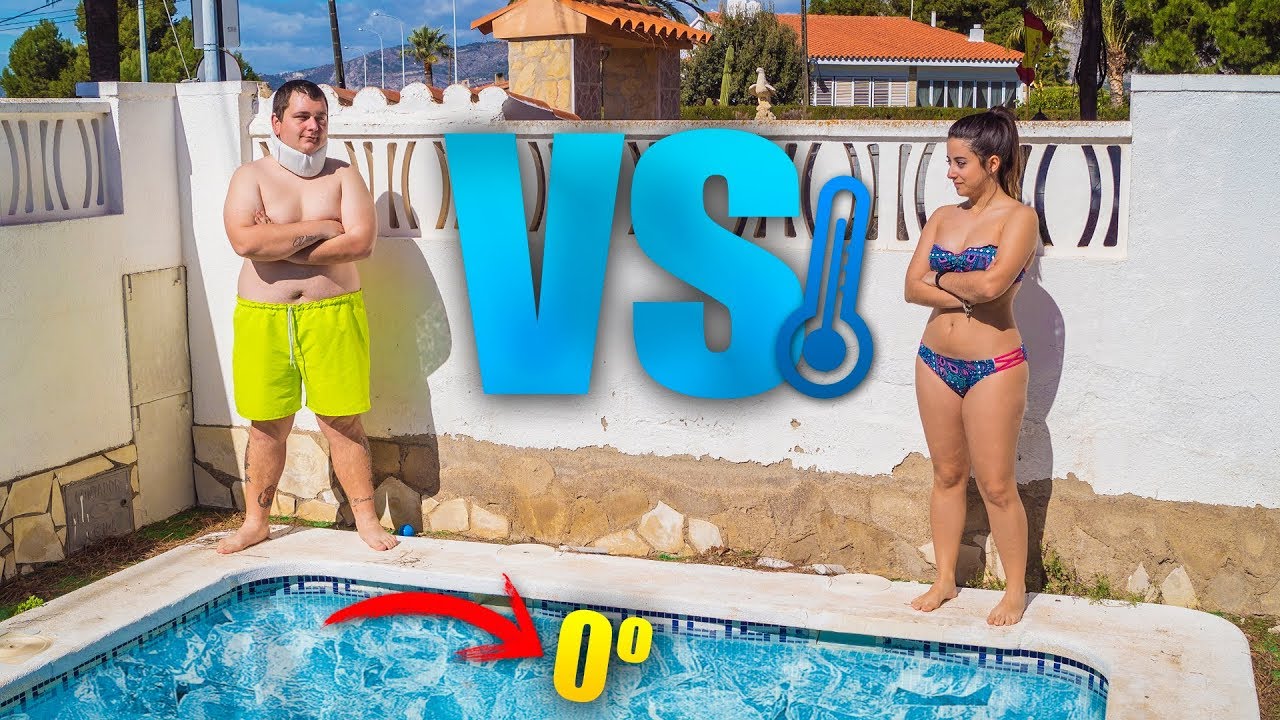 &iexcl;NOVIA VS NOVIO! Reto PISCINA HELADA | CHICA VS CHICO [Crazy Crew]