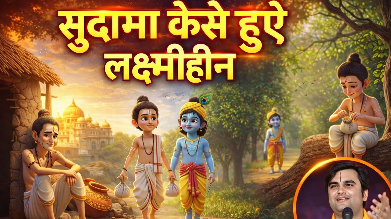 सुदामा कैसे हुऐ लक्ष्मीहीन। @BhaktiPath #sudama #indreshupadhyay 