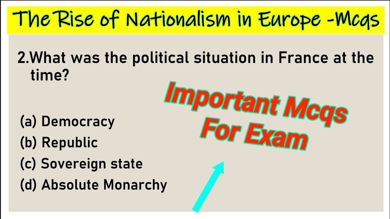 CBSE MCQ Questions for Class 10 Social Science History &ndash; The Rise of Nationalism in Europe #class10