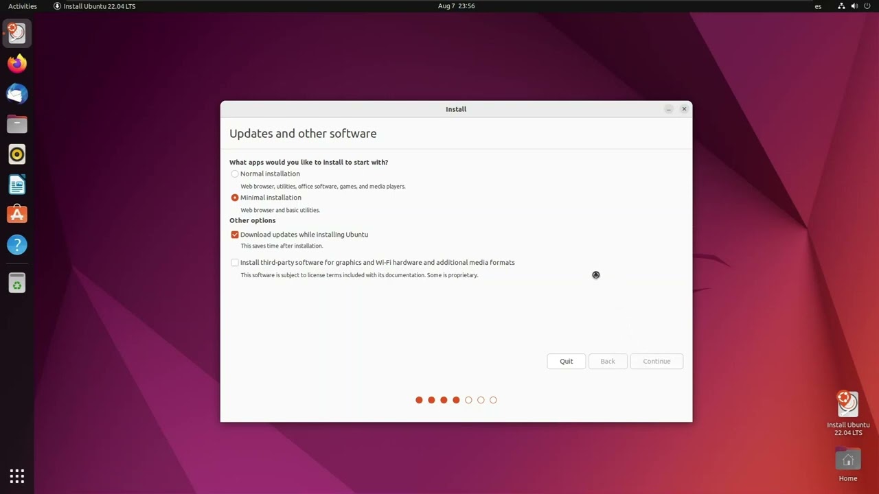 Instalación Ubuntu en VMware y configuración de red en modo Bridge y NAT.
