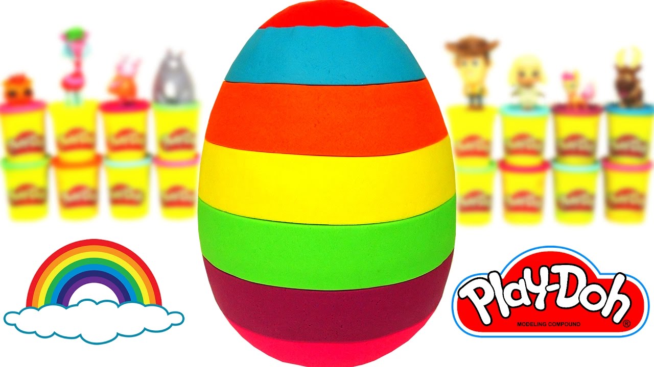 Aprende los Colores con un Huevo Sorpresa Gigante de Plastilina Play Doh
