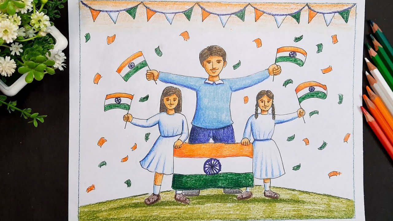 How To Draw 26th January Republic Day Celebration Drawing Easy