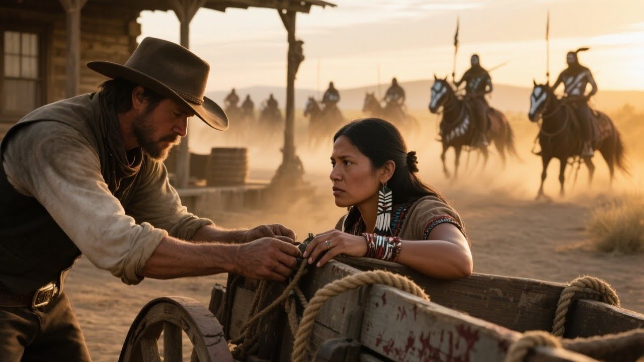 A Cowboy Helped an Apache Woman Repair Her Wagon — By Dawn, War-Paint Riders Surrounded His Cabin
