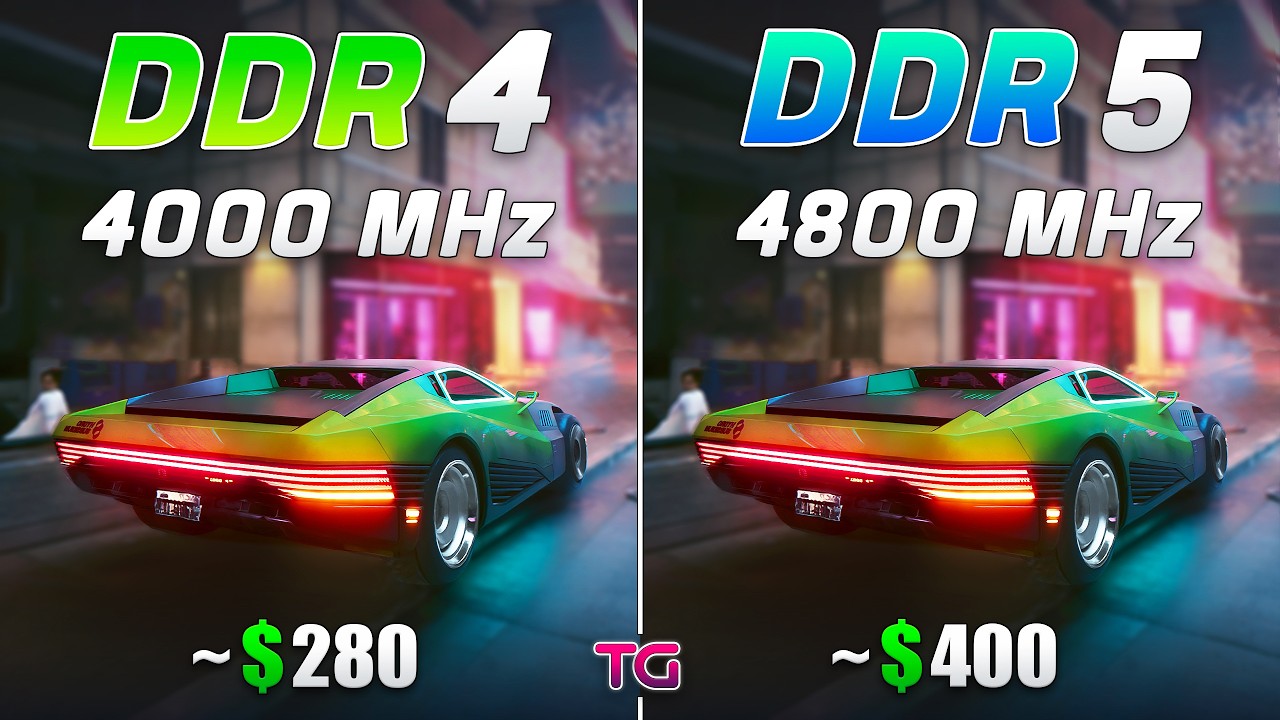 DDR4 4000MHz vs DDR5 4800MHz - Test in 10 Games