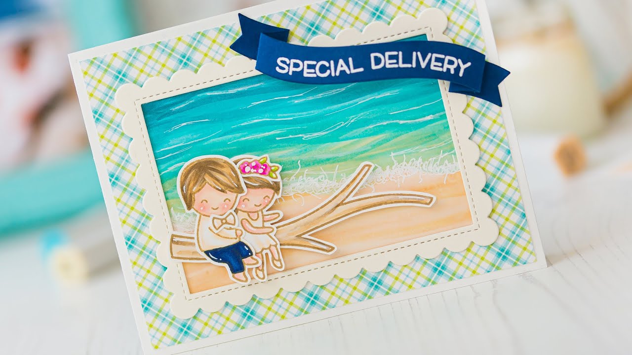 Summer wedding card + coloring guide