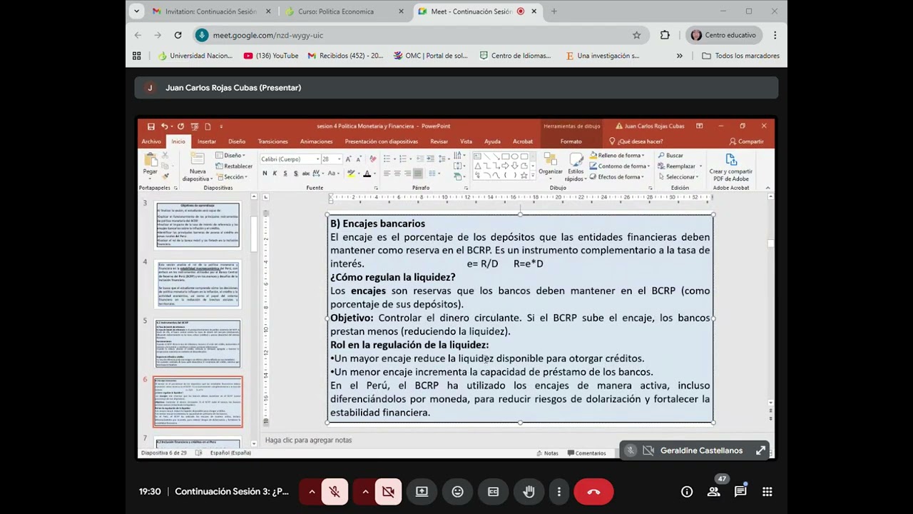 Meet   Continuación Sesión 3  ¿Priorizar carreteras o Programas sociales   Sesión 4  Política Moneta