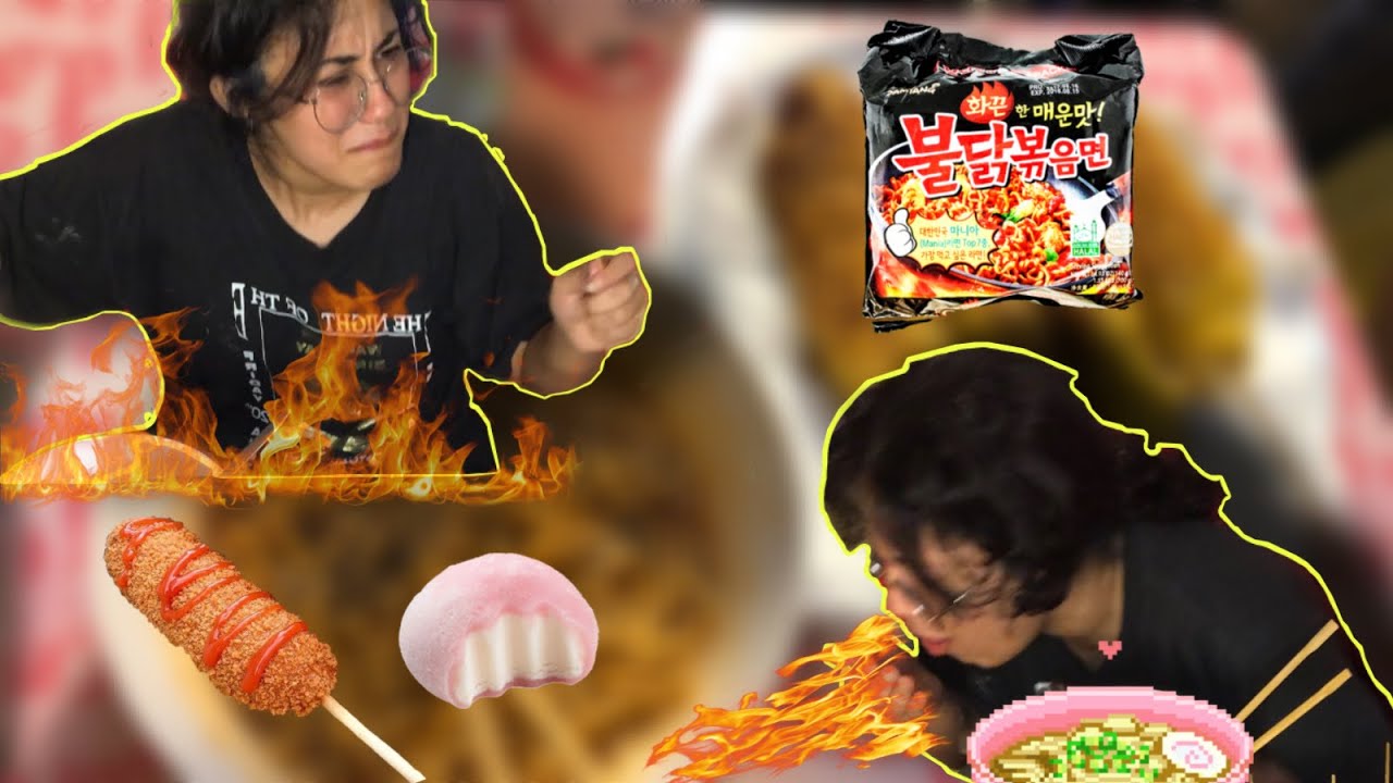 Trying famous Mukbangs food 😝 جربت ماكلة آسيوية