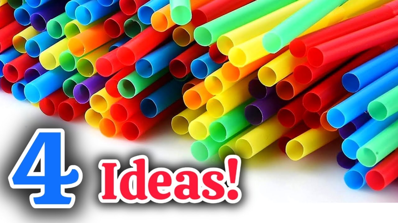 4 DIY Projects With Drinking Straws! Super Cool drinking straws Craft ideas | diy plastic straw