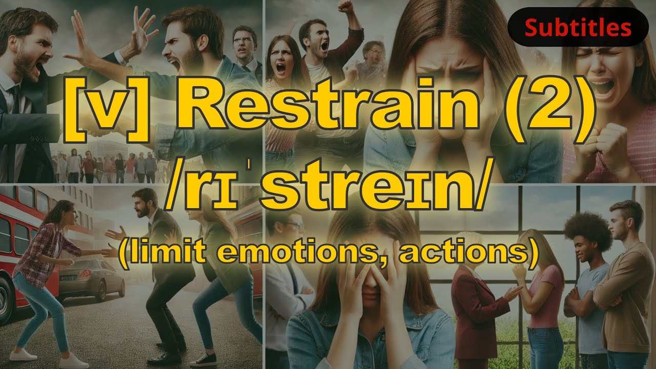 [v] Restrain meaning (limit emotions, actions) with 5 examples