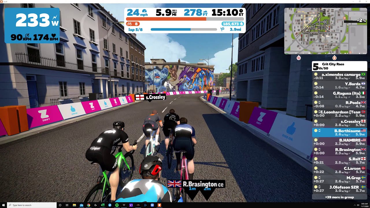 Zwift - Crit City Race (Cat D) Podium Finish??