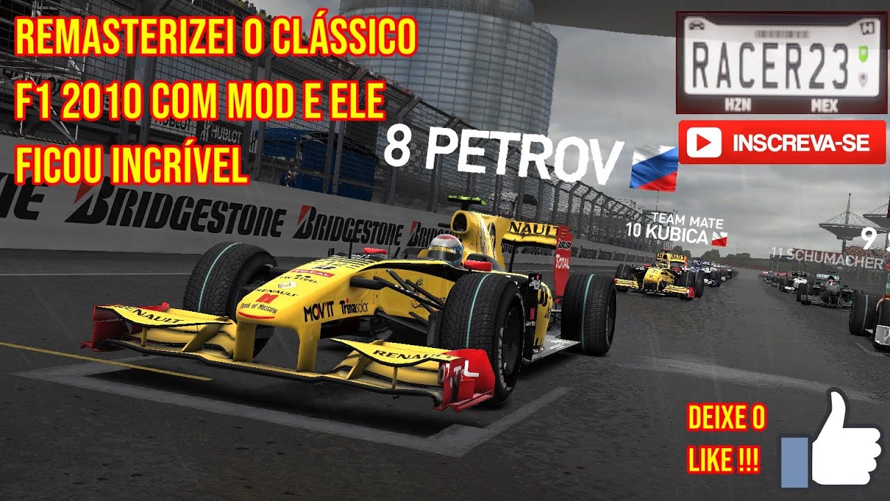 REMASTERIZEI O CLÁSSICO F1 2010 COM MOD E ELE FICOU INCRÍVEL