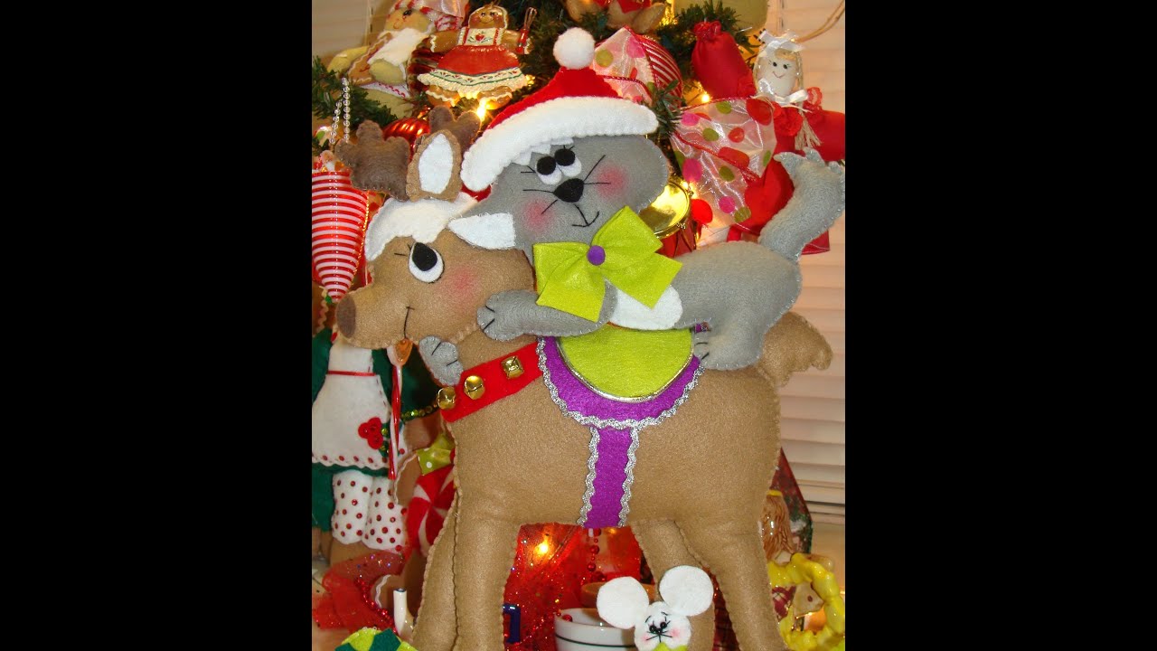 HERMOSO ADORNO NAVIDEÑO gato y reno  parte 1