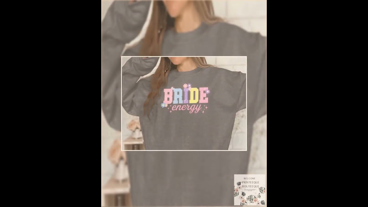 Bride Energy T-Shirt,Sweatshirt, Floral Bridal Shower Tee, Pastel Bachelorette Party, Wedding Out...