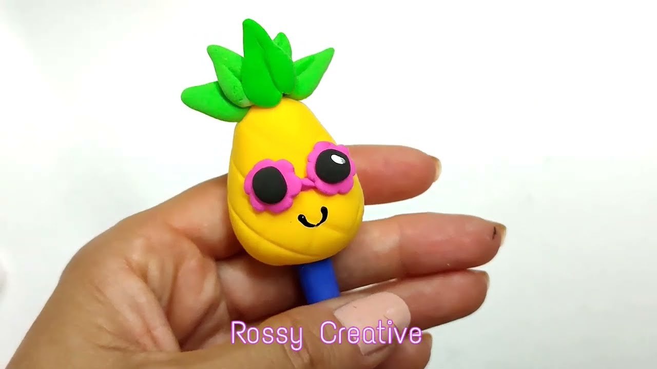 Figuras en masa flexible Pi&ntilde;a Kawaii en foami moldeable o porcelana fr&iacute;a