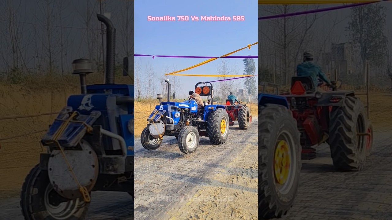 Mahindra 585 vs Sonalika 750 Tractor Tochan Testing #viral #trending #farming #shorts #shortvideo